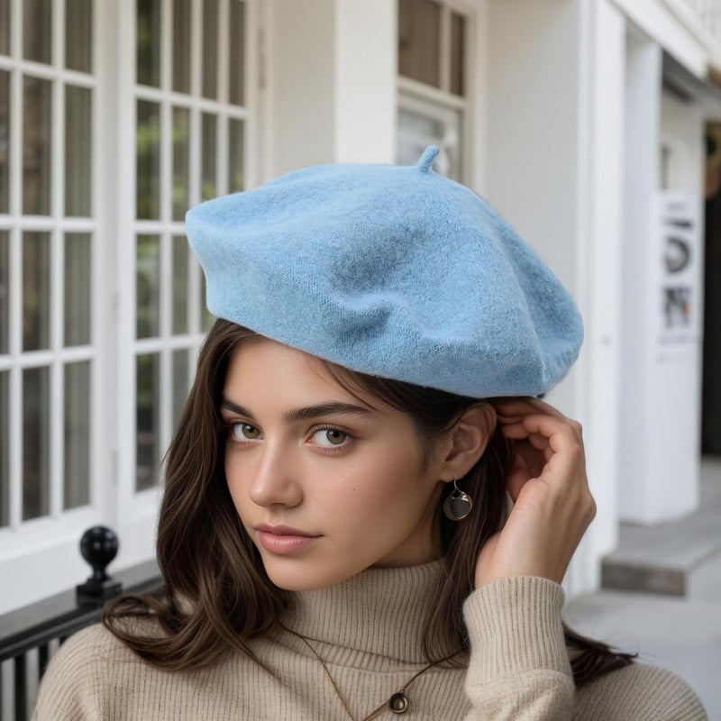 AURORAAEGIS French Beret Hats for Women - Classic Wool Beret Hats Soft Knit Winter Cloche for Daily Outfits - Image 2